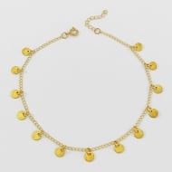 2307006000 - TORNOZELEIRA MOEDINHAS<br>QTDE PCT: 5 PC - VAL PCT: R$ 24,95 - PESO UNIT: 2,400g