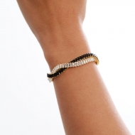 0303066700 - PULSEIRA ZIRCONIA PRETO E BRANCO 18 CM<br>QTDE PCT: 2 PC - VAL PCT: R$ 45,80 - PESO UNIT: 8,700g