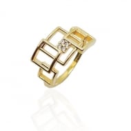 1402064300 - ANEL SOFT SQUARE COM ZIRCONIA<br>QTDE PCT: 6 PC - VAL PCT: R$ 36,30 - PESO UNIT: 1,700g