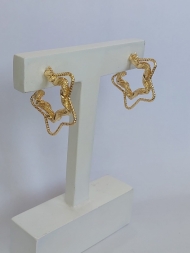 1300641000 - BRINCO ARGOLA DE ESTRELA<br>QTDE PCT: 3 PAR - VAL PCT: R$ 21,24 - PESO UNIT: 5,160g