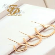 1900050400 - TRIO DE BRINCO DE CORAO LISO DE PINO<br>QTDE PCT: 3 PAR - VAL PCT: R$ 44,31 - PESO UNIT: 4,200g
