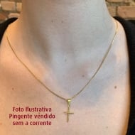 1701105900 - PINGENTE CRUZ SEM CRISTO TAM 18MM<br>QTDE PCT: 5 PS - VAL PCT: R$ 11,05 - PESO UNIT: 0,400g