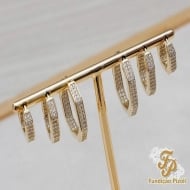 1900051500 - TRIO DE BRINCO ARTICULADO HEXAGONAL COM PEDRAS DENTRO E FORA<br>QTDE PCT: 1 PAR - VAL PCT: R$ 57,03 - PESO UNIT: 11,700g