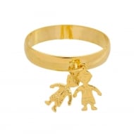 0502794900 - ANEL COM 2 MENINOS<br>QTDE PCT: 10 PC - VAL PCT: R$ 22,70 - PESO UNIT: 1,300g