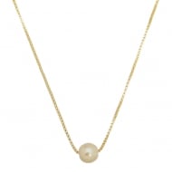 0104014400 - COLAR CORRENTE VENEIZANA COM PROLA 8MM - 45 CM<br>QTDE PCT: 5 PC - VAL PCT: R$ 25,10 - PESO UNIT: 2,090g