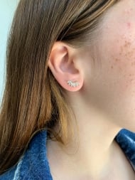 1000722600 - BRINCO EAR CUFF COM NAVETE<br>QTDE PCT: 3 PRS - VAL PCT: R$ 15,09 - PESO UNIT: 1,000g