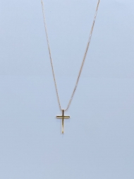 1304139800 - GARGANTILHA PINGENTE CRUZ PALITO LISA MASCULINA<br>QTDE PCT: 3 PC - VAL PCT: R$ 26,52 - PESO UNIT: 3,890g