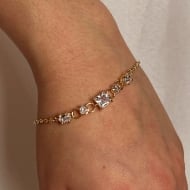 2303023700 - PULSEIRA ZIRCONIA QUADRADA, 2 OVAIS E 2 REDONDAS<br>QTDE PCT: 5 PC - VAL PCT: R$ 47,05 - PESO UNIT: 3,500g