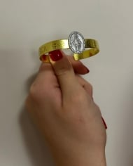 1003084500 - BRACELETE CHAPA NOSSA SENHORA DAS GRAAS + MEDALHA<br>QTDE PCT: 2 PCS - VAL PCT: R$ 33,96 - PESO UNIT: 9,300g