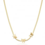 2404017100 - COLAR CORRENTE FITA COM BORBOLETAS<br>QTDE PCT: 3 PC - VAL PCT: R$ 68,97 - PESO UNIT: 9,800g