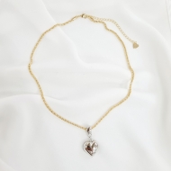 1804184300 - GARGANTILHA CORRENTE PIPOCA COM CORAAO 40CM EXT 7<br>QTDE PCT: 3 PC - VAL PCT: R$ 29,70 - PESO UNIT: 7,000g