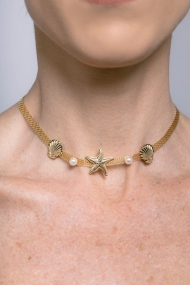 1804193400 - CHOCKER COM  DETALHES EM CONCHA, ESTRELA E PROLA<br>QTDE PCT: 2 PC - VAL PCT: R$ 24,40 - PESO UNIT: 8,300g