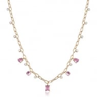 2404018700 - COLAR ELO PORTUGUESC/ZIRCONIA E GOTA T.V<br>QTDE PCT: 3 PC - VAL PCT: R$ 86,70 - PESO UNIT: 10,700g