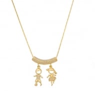 2404012900 - COLAR FILHOS CASAL C/ACESSORIO CRAVEJADO<br>QTDE PCT: 3 PC - VAL PCT: R$ 59,07 - PESO UNIT: 4,700g