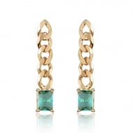 2400026700 - BRINCO DE CORRENTE COM PEDRA TURMALINA VERDE<br>QTDE PCT: 3 PAR - VAL PCT: R$ 32,67 - PESO UNIT: 4,000g