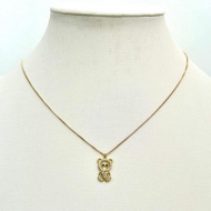 0504833200 - COLAR VENEZIANA PINGENTE URSO ZIRCONIA<br>QTDE PCT: 3 PC - VAL PCT: R$ 30,90 - PESO UNIT: 2,000g