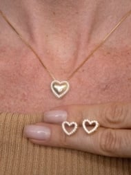 0608210100 - CONJUNTO ZIRCONIA DE CORAO<br>QTDE PCT: 2 PC - VAL PCT: R$ 33,80 - PESO UNIT: 5,200g