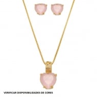 2408002800 - CONJUNTO CORAO 10MM CRAVADO ZIRCONIA<br>QTDE PCT: 3 PC - VAL PCT: R$ 53,46 - PESO UNIT: 5,600g
