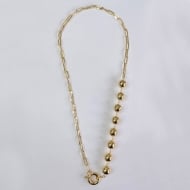 0104026100 - COLAR BOLAS 14MM COM CORRENTE<br>QTDE PCT: 1 PC - VAL PCT: R$ 24,07 - PESO UNIT: 27,380g