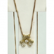 0504835700 - COLAR VENEZIANA COM FLOR 3 PETALAS<br>QTDE PCT: 4 PC - VAL PCT: R$ 32,80 - PESO UNIT: 1,900g