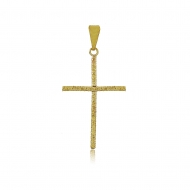1701133100 - PINGENTE CRUZ DE FIO DIAMANTADO 3,5MM X 2,0MM<br>QTDE PCT: 5 PS - VAL PCT: R$ 11,50 - PESO UNIT: 0,700g