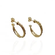 1400002000 - BRINCO MEIA ARGOLA LISO/TORCIDO<br>QTDE PCT: 6 PAR - VAL PCT: R$ 37,80 - PESO UNIT: 3,000g