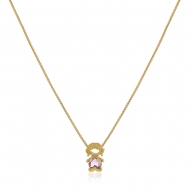 0204138600 - COLAR FILHA  CORAO ROSA VENEZIANA  40CM + 5CM EXT<br>QTDE PCT: 3 PC - VAL PCT: R$ 30,00 - PESO UNIT: 3,100g