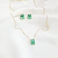0608208700 - CONJUNTO ZIRCONIA PEDRA RETANGULAR 10 X 8 45CM<br>QTDE PCT: 5 PC - VAL PCT: R$ 49,00 - PESO UNIT: 6,900g