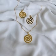 0608211400 - CONJUNTO CARACOL GRANDE COM DETALHE EM ZIRCNIA<br>QTDE PCT: 3 PC - VAL PCT: R$ 33,60 - PESO UNIT: 8,300g