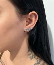 1000729700 - BRINCO EAR CUFF COM 6 NAVETE ZIRCONIA<br>QTDE PCT: 3 PRS - VAL PCT: R$ 27,87 - PESO UNIT: 2,900g