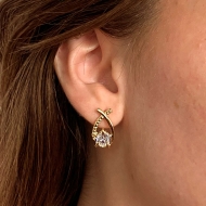 2300030600 - BRINCO FOMATO GOTA COM ZIRCONIA 6MM<br>QTDE PCT: 5 PAR - VAL PCT: R$ 30,90 - PESO UNIT: 2,900g