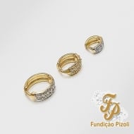 1900050200 - TRIO DE BRINCO ARTICULADO COM PEDRA DE ZIRCONIA P, M, G<br>QTDE PCT: 3 PAR - VAL PCT: R$ 55,71 - PESO UNIT: 3,000g