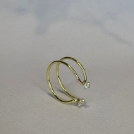 1702008300 - ANEL DUPLO COM ZIRCONIA TAM 14-16-20MM<br>QTDE PCT: 6 PC - VAL PCT: R$ 17,46 - PESO UNIT: 1,200g