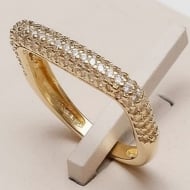 1902026300 - ANEL ARREDONDADO COM PEDRAS DE ZIRCONIAS<br>QTDE PCT: 3 PC - VAL PCT: R$ 35,10 - PESO UNIT: 2,500g