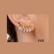 2400023100 - BRINCO DE CORRENTE COM BOLINHAS DE PEDRAS<br>QTDE PCT: 3 PAR - VAL PCT: R$ 35,97 - PESO UNIT: 2,000g