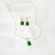 0608208800 - CONJUNTO ZIRCONIA DUAS PEDRAS RETANGULARES 45CM<br>QTDE PCT: 3 PC - VAL PCT: R$ 35,70 - PESO UNIT: 9,200g