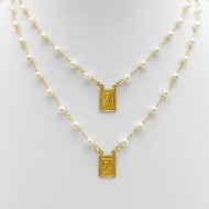 2304014000 - ESCAPULRIO INTEIRO DE PROLAS 4MM MDIO CARMO/JESUS<br>QTDE PCT: 5 PC - VAL PCT: R$ 46,40 - PESO UNIT: 4,700g