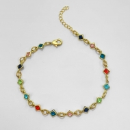 2303020700 - PULSEIRA CIGANINHA QUADRADO DE LADO<br>QTDE PCT: 5 PC - VAL PCT: R$ 36,20 - PESO UNIT: 2,600g